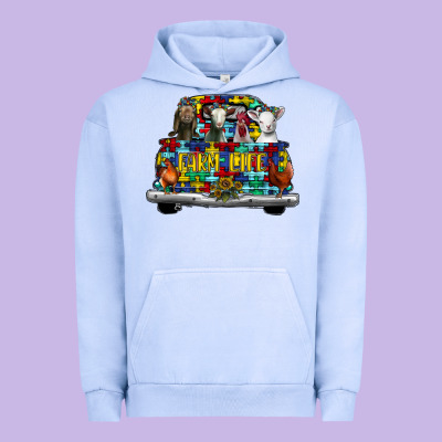 Farm Life Truck Autism Urban Hoodie Designed By Cowhidedigitalart