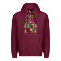 Burgundy happy hallothankmas Premium Hoodie - FaDigitalArtStudio