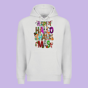 Happy Hallothankmas Premium Hoodie Designed By Fadigitalartstudio
