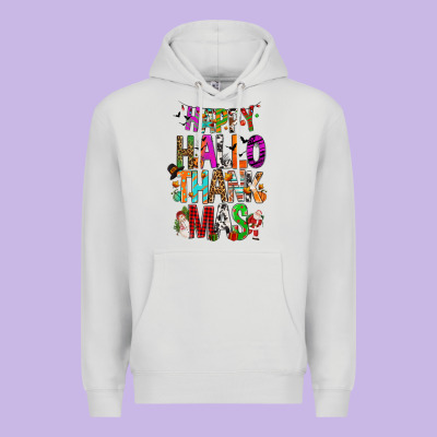 Happy Hallothankmas Premium Hoodie Designed By Fadigitalartstudio