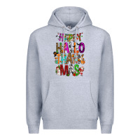 Heather Grey happy hallothankmas Premium Hoodie - FaDigitalArtStudio