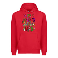 Red happy hallothankmas Premium Hoodie - FaDigitalArtStudio