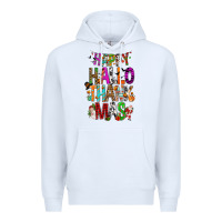 White happy hallothankmas Premium Hoodie - FaDigitalArtStudio