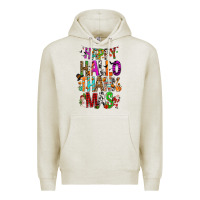 Oatmeal Heather happy hallothankmas Premium Hoodie - FaDigitalArtStudio