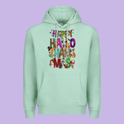 Happy Hallothankmas Premium Hoodie Designed By Fadigitalartstudio