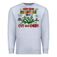 Heather Grey farm fresh christmas trees Premium Sweatshirt - MaliasSmallBusiness
