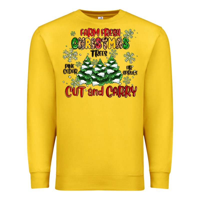 Farm Fresh Christmas Trees Premium Sweatshirt by MaliasSmallBusiness | Teevron