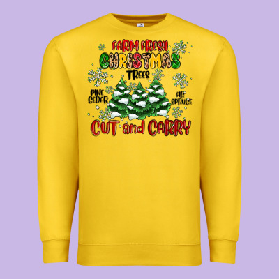 Premium Sweatshirt farm fresh christmas trees