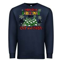 Navy farm fresh christmas trees Premium Sweatshirt - MaliasSmallBusiness