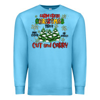 Ocean Blue farm fresh christmas trees Premium Sweatshirt - MaliasSmallBusiness