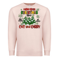Pale Pink farm fresh christmas trees Premium Sweatshirt - MaliasSmallBusiness