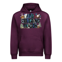 Mauve Wine It's Freezing Season Urban Hoodie - FaDigitalArtStudio