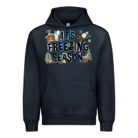 Navy It's Freezing Season Urban Hoodie - FaDigitalArtStudio