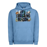 Pigment Pebble Blue It's Freezing Season Urban Hoodie - FaDigitalArtStudio