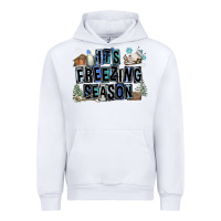 White It's Freezing Season Urban Hoodie - FaDigitalArtStudio