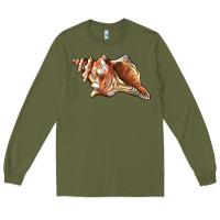 Army Green sea   shell Long Sleeve Tee - BarkalooDesign