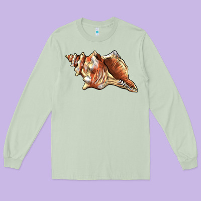 Sea   Shell Long Sleeve Tee Designed By Barkaloodesign