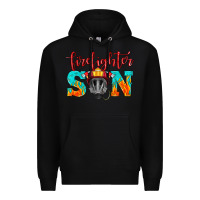 Black firefighter son boy Premium Hoodie - HRA Design Shop