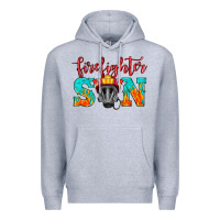 Heather Grey firefighter son boy Premium Hoodie - HRA Design Shop