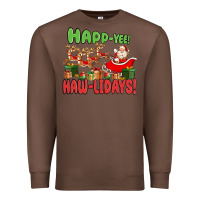 Chestnut happ yee haw lidays Premium Sweatshirt - MaliasSmallBusiness