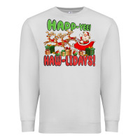 Dove Grey happ yee haw lidays Premium Sweatshirt - MaliasSmallBusiness