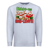 Heather Grey happ yee haw lidays Premium Sweatshirt - MaliasSmallBusiness