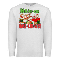 Oatmeal Heather happ yee haw lidays Premium Sweatshirt - MaliasSmallBusiness