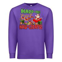 Purple happ yee haw lidays Premium Sweatshirt - MaliasSmallBusiness