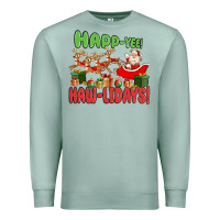 Seafoam happ yee haw lidays Premium Sweatshirt - MaliasSmallBusiness