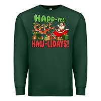 Sports Green happ yee haw lidays Premium Sweatshirt - MaliasSmallBusiness