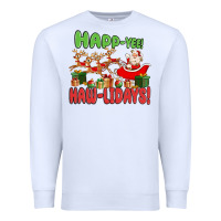 White happ yee haw lidays Premium Sweatshirt - MaliasSmallBusiness