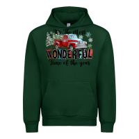 Forest Green It's The Most Wonderful Time Of The Year Urban Hoodie - FaDigitalArtStudio