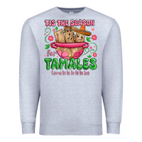 Heather Grey tis the season for tamales tama la la la Premium Sweatshirt - MaliasSmallBusiness