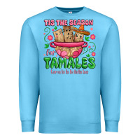 Ocean Blue tis the season for tamales tama la la la Premium Sweatshirt - MaliasSmallBusiness