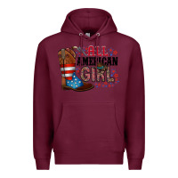 Burgundy all american girl Premium Hoodie - RacoonDesign