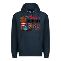 Navy all american girl Premium Hoodie - RacoonDesign