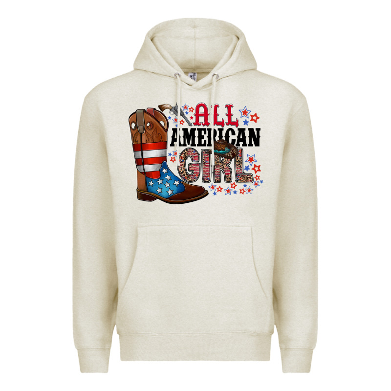 All American Girl Premium Hoodie by RacoonDesign | Teevron