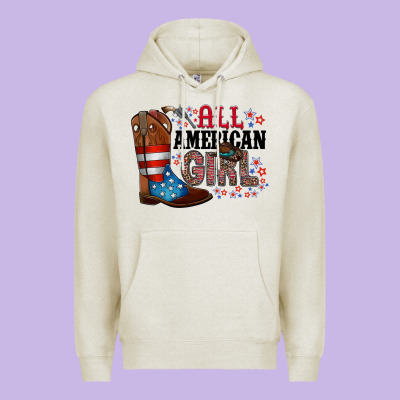 All American Girl Premium Hoodie Designed By Racoondesign