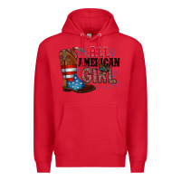 Red all american girl Premium Hoodie - RacoonDesign