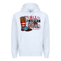 White all american girl Premium Hoodie - RacoonDesign