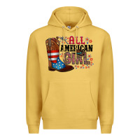 Antique Gold all american girl Premium Hoodie - RacoonDesign