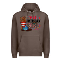 Coffee all american girl Premium Hoodie - RacoonDesign