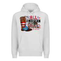 Dove Grey all american girl Premium Hoodie - RacoonDesign