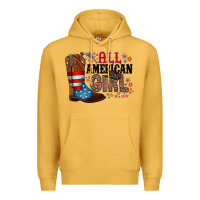 Mustard all american girl Premium Hoodie - RacoonDesign