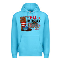 Ocean Blue all american girl Premium Hoodie - RacoonDesign