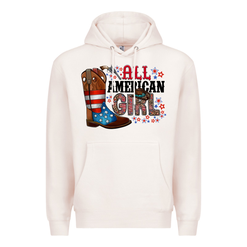 All American Girl Premium Hoodie by RacoonDesign | Teevron
