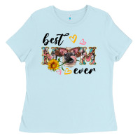 Baby Blue best mom ever with cow Ladies Tee - Artiststas
