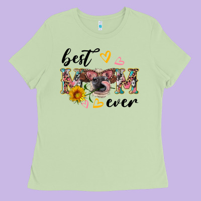Best Mom Ever With Cow Ladies Tee Designed By Artiststas