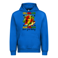 Cobalt celebrate juneteenth know your history Urban Hoodie - HRA Design Shop