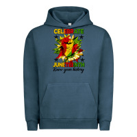 Pigment Midnight Navy celebrate juneteenth know your history Urban Hoodie - HRA Design Shop